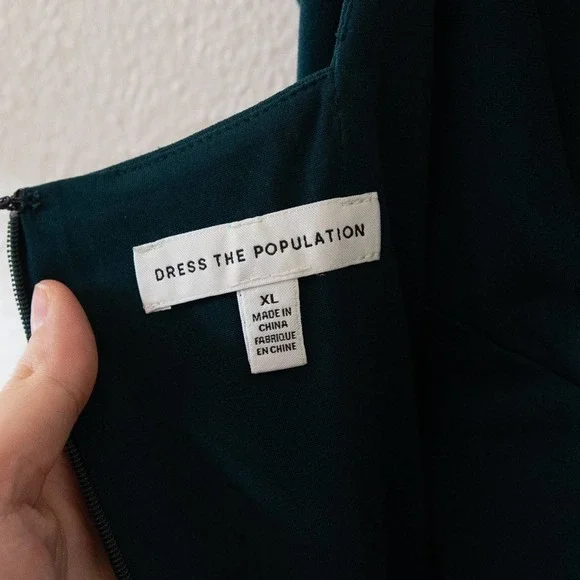 DRESS THE POPULATION Dana Wrap Waist Cocktail Dress - Picture 7 of 9